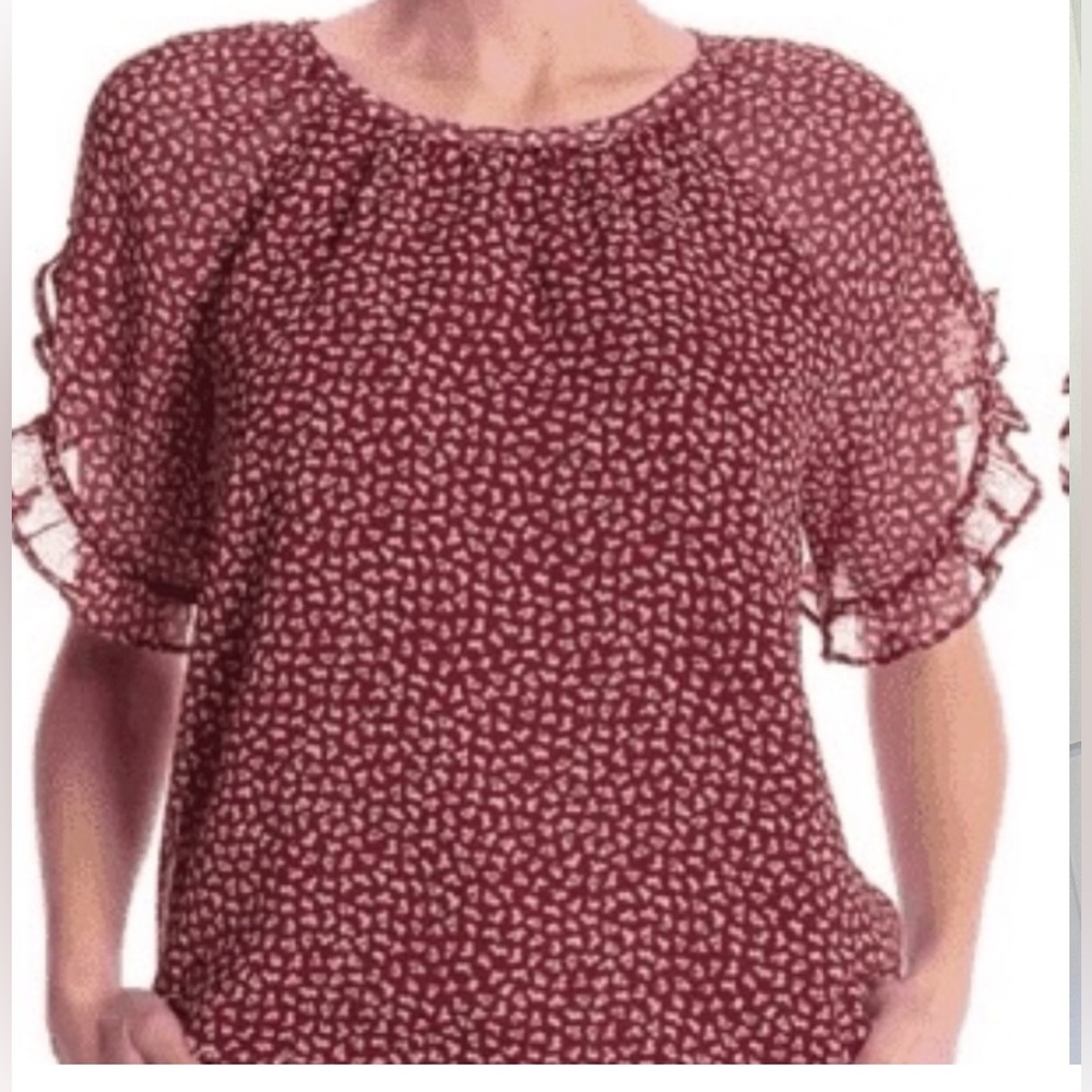 Madewell Burgundy Floral Top sz Large
